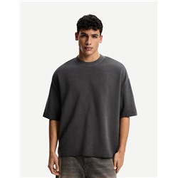 Camiseta manga corta boxy waffle