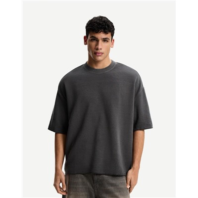 Camiseta manga corta boxy waffle