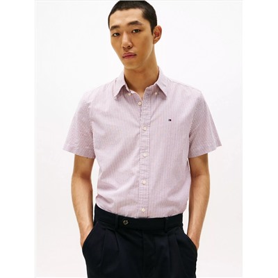 Short-Sleeve Stripe Oxford Shirt