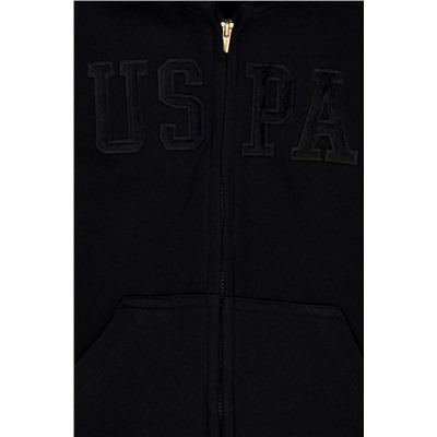 Çocuk Siyah Basic Kapüşonlu Sweatshirt
