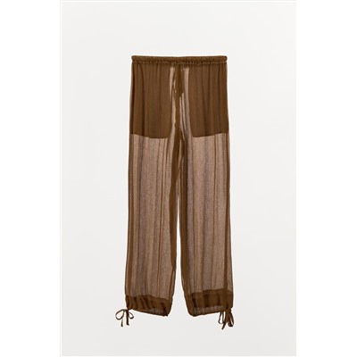 ZW COLLECTION SEMI-SHEER TROUSERS WITH TIES