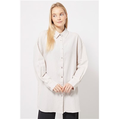 Camisa de lino Beige