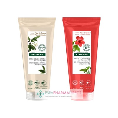Klorane Cupuaçu Crème Douche Nutritive Fleur de Cupuaçu + Gel Douche Nutritif Fleur d'Hibiscus 2x200mlLot  × 2