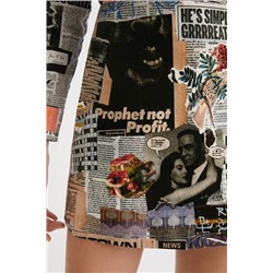 Minifalda slim collage periódicos