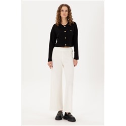 Kadın Kum Loose Fit Triko Pantolon