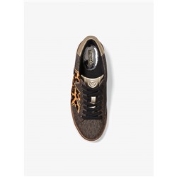 Chapman Logo and Leopard Print Calf Hair Sneaker