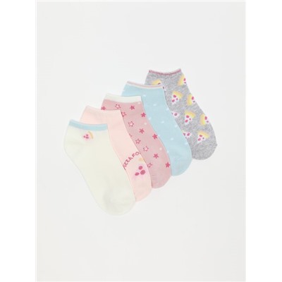 5-PACK OF PRINTED ANKLE SOCKS