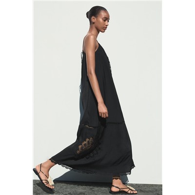 EMBROIDERED VOLUMINOUS MIDI DRESS