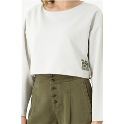 Kadın Taş Bisiklet Yaka Sweatshirt