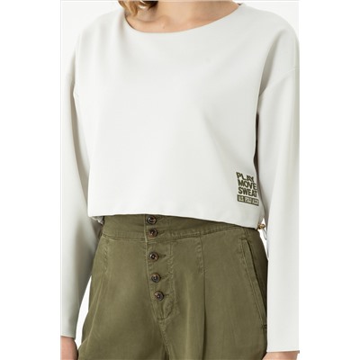 Kadın Taş Bisiklet Yaka Sweatshirt