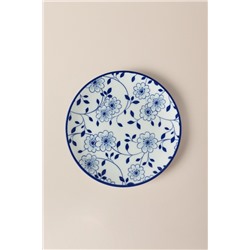 Reve Bleu Jardin Pasta Tabağı - Mavi/Beyaz - 19 cm
