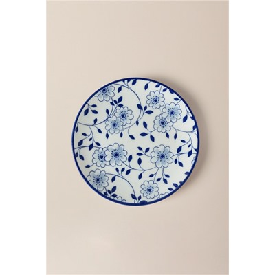 Reve Bleu Jardin Pasta Tabağı - Mavi/Beyaz - 19 cm