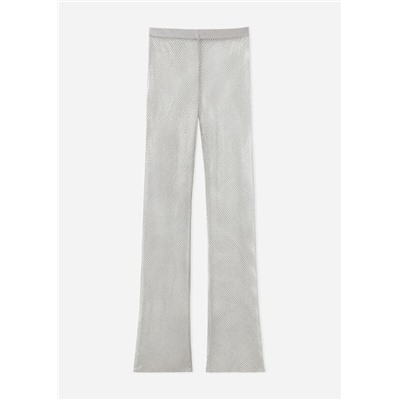 Leggings aus Netzgewebe mit glänzendem Strass