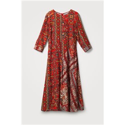 Vestido viscosa estampado étnico