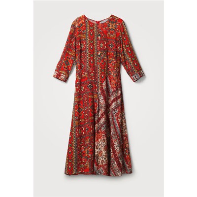 Vestido viscosa estampado étnico