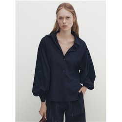 CAMISA VOILÉ BORDADO MANGAS