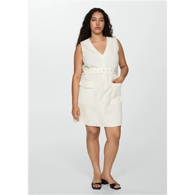 Vestido bolsillos cinturón