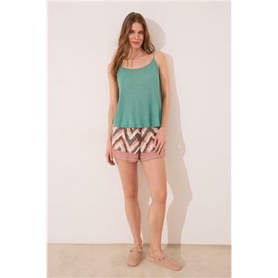 Camiseta tirantes canalé verde