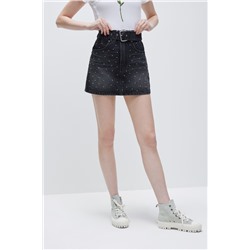 Minifalda vaquera Negro jaspeado