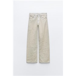 FEW ITEMS LEFT TRF CREASED-EFFECT COATED MID-RISE JEANS