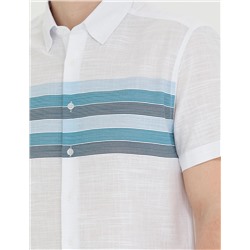 Lacivert Slim Fit Kısa Kollu Gömlek