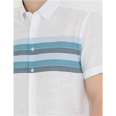 Lacivert Slim Fit Kısa Kollu Gömlek