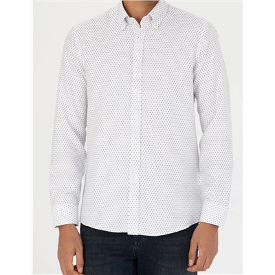 Beyaz Slim Fit Uzun Kollu Gömlek