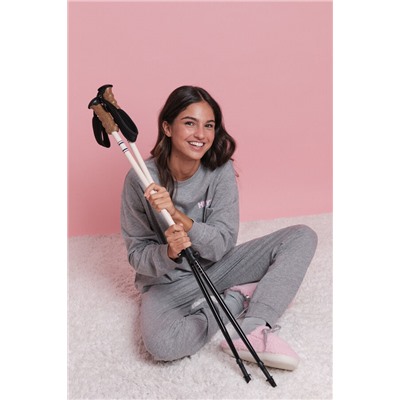 Set largo 100% algodón gris aprés-ski