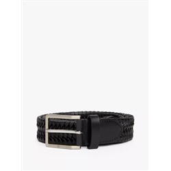 Square Buckle Woven Leather Belt