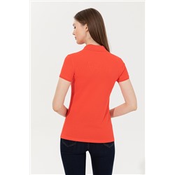 Kadın Kırmızı Basic Polo Yaka Tişört