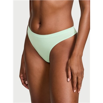 Seamless Lace-Trim Thong Panty