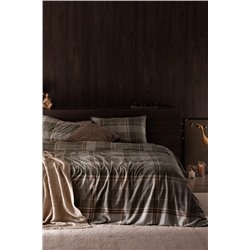Roger King Size %100 Pamuk Flanel Nevresim Takımı - Haki