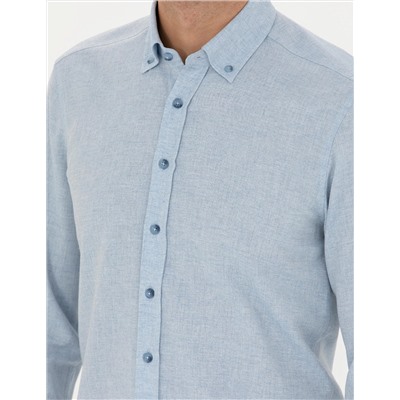 Açık Mavi Slim Fit Uzun Kollu Gömlek