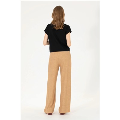 Kadın Camel Örme Pantolon