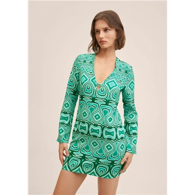 Vestido estampado retro -  Mujer | MANGO OUTLET España
