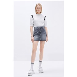 Minifalda de talle alto Negro