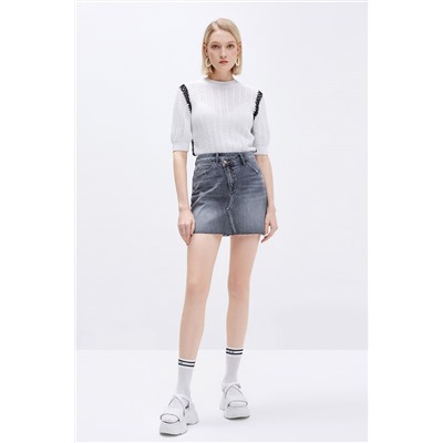Minifalda de talle alto Negro