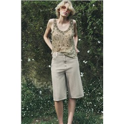 ZW COLLECTION MID-WAIST LONG BERMUDA SHORTS