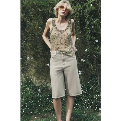 ZW COLLECTION MID-WAIST LONG BERMUDA SHORTS