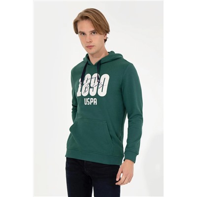Erkek Yeşil Kapüşonlu Sweatshirt