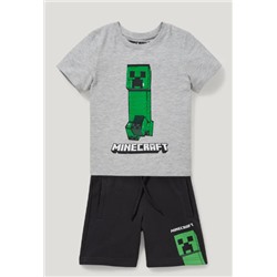 Minecraft - Set - Kurzarmshirt und Sweatshorts - 2 teilig