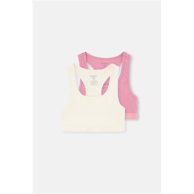Dagi Ekru-Pudra 2'Li Kız Çocuk Pamuklu Kaşkorse Büstiyer 23WG25040TA_625