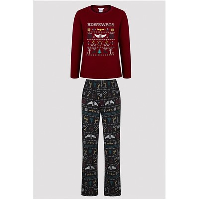 Penti Hogwarts Bordo Pantolon Pijama Takımı - Harry Potter Koleksiyonu PNE0M17423SK-BR11