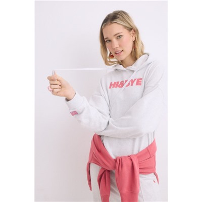 Sudadera capucha felpa algodón gris