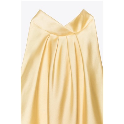 SATIN HALTER MIDI DRESS