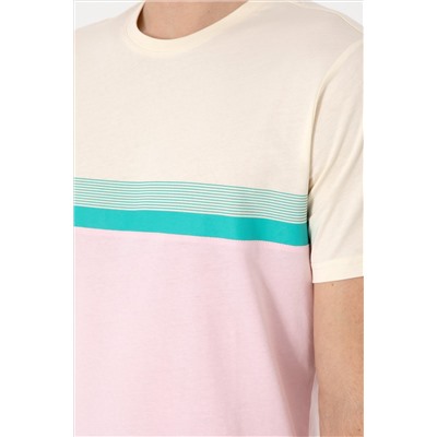Erkek Regular Fit Bisiklet Yaka Açık Pembe Tişört
