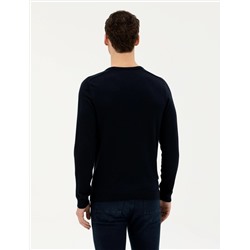 Koyu Lacivert Slim Fit Kazak