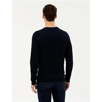Koyu Lacivert Slim Fit Kazak