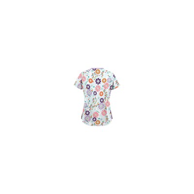 UA Honeycombs And Flowers White Scrub Top