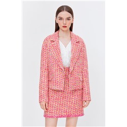 Chaqueta de lana Rosa y turquesa